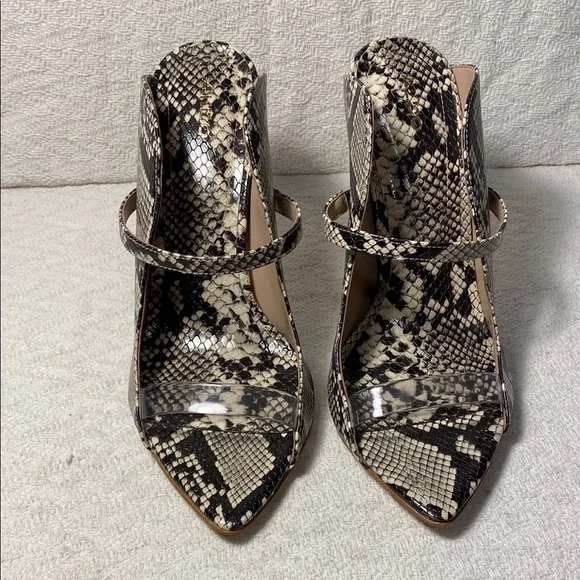 Aldo Snakeskin Patterned Black and Cream Heels with Stiletto Design Chic City - Picture 2 of 12
